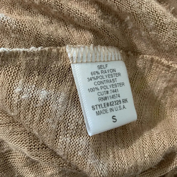 Pleione women's tan oversized button up blouse - Picture 5 of 6